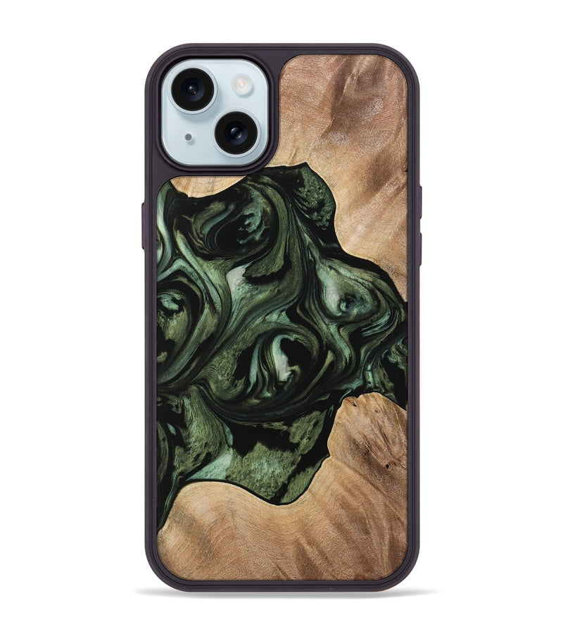 iPhone 15 Plus Wood Phone Case - Karleen (Green, 733467)