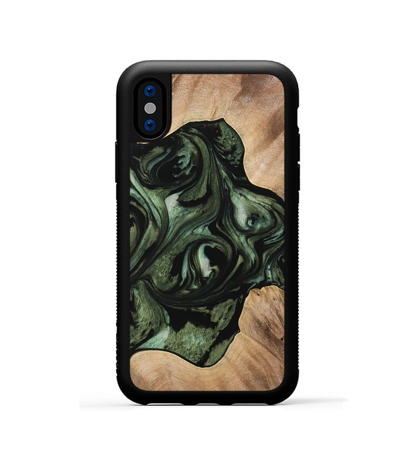 iPhone Xs Wood Phone Case - Karleen (Green, 733467)