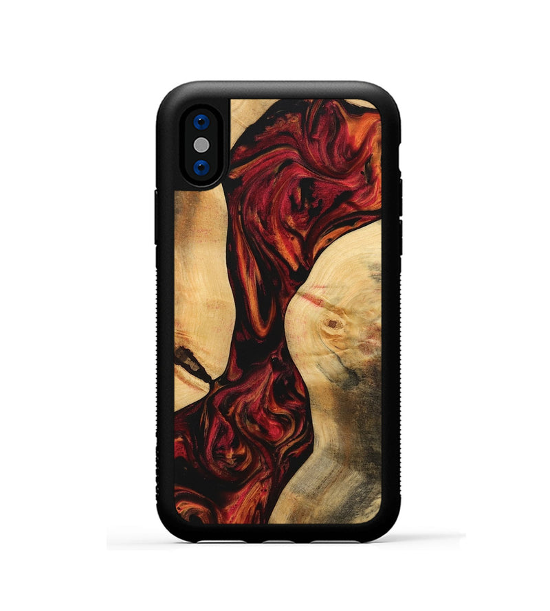 iPhone Xs Wood Phone Case - Murry (Red, 733483)