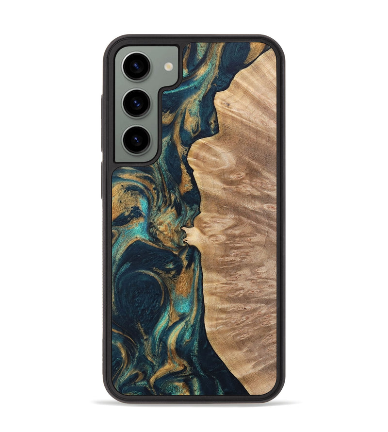 Galaxy S23 Plus Wood Phone Case - Diane (Teal & Gold, 733485)