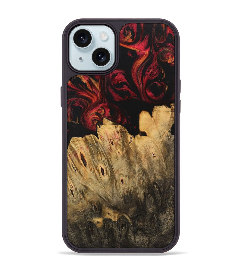 iPhone 15 Plus Wood Phone Case - Khiry (Red, 733487)