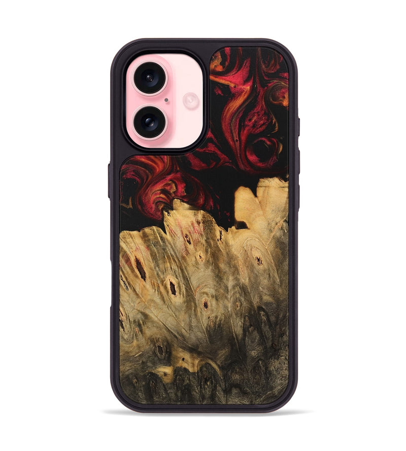 iPhone 16 Wood Phone Case - Khiry (Red, 733487)