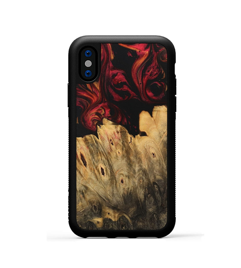 iPhone Xs Wood Phone Case - Khiry (Red, 733487)