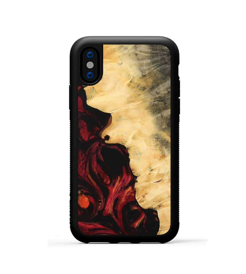 iPhone Xs Wood Phone Case - Rojer (Red, 733488)