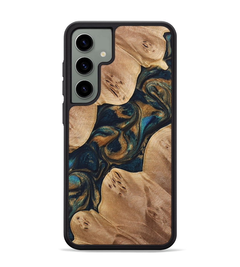 Galaxy S24 Plus Wood Phone Case - Davita (Teal & Gold, 733490)