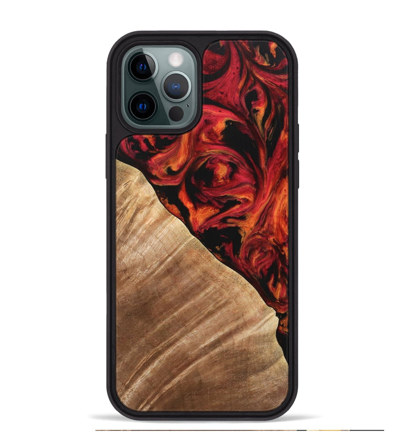 iPhone 12 Pro Max Wood Phone Case - Candee (Red, 733498)