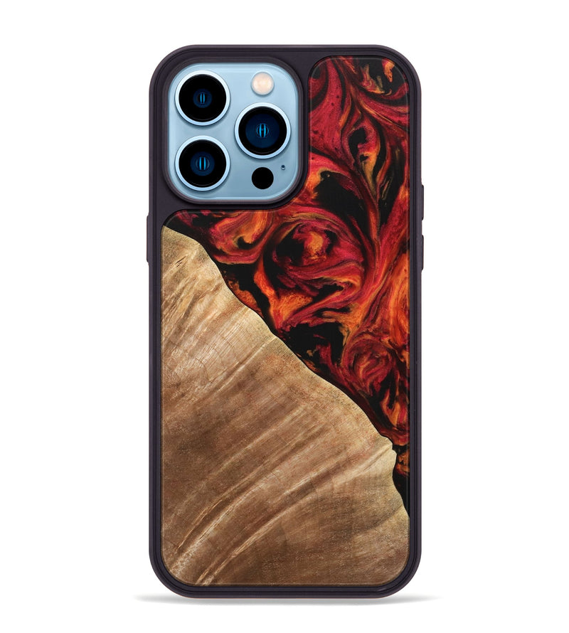 iPhone 14 Pro Max Wood Phone Case - Candee (Red, 733498)