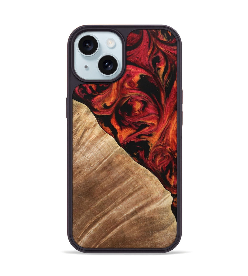 iPhone 15 Wood Phone Case - Candee (Red, 733498)