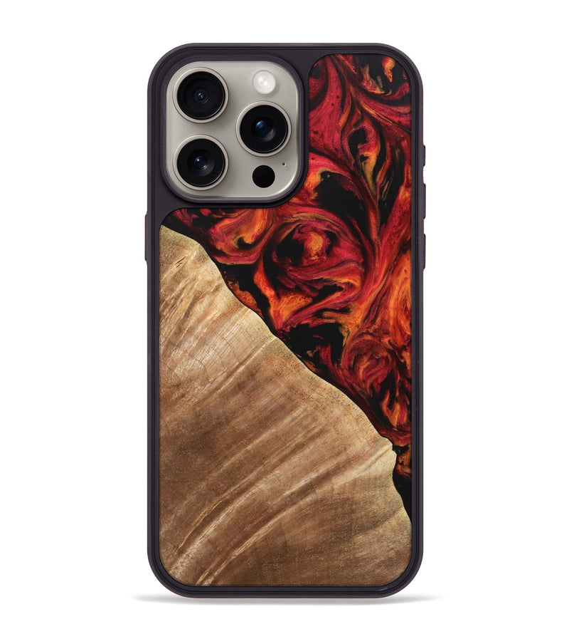 iPhone 15 Pro Max Wood Phone Case - Candee (Red, 733498)