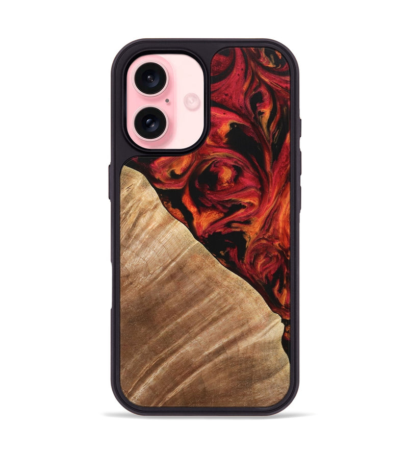 iPhone 16 Wood Phone Case - Candee (Red, 733498)