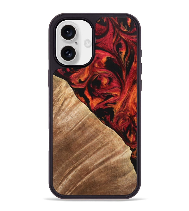 iPhone 16 Plus Wood Phone Case - Candee (Red, 733498)