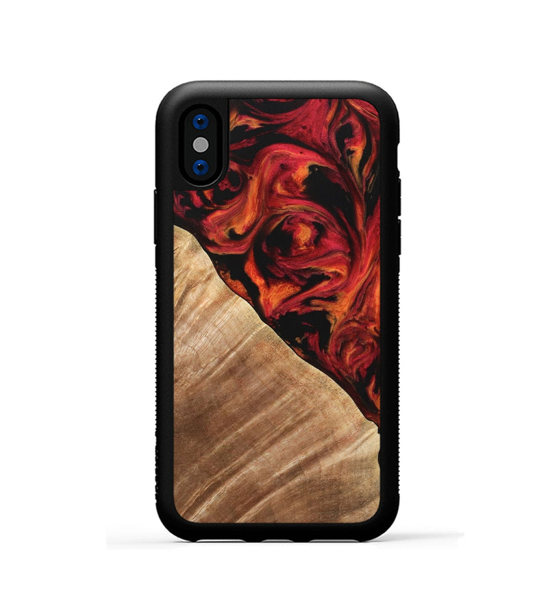 iPhone Xs Wood Phone Case - Candee (Red, 733498)