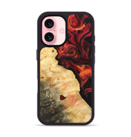 iPhone 16 Wood Phone Case - Avivah (Red, 733500)