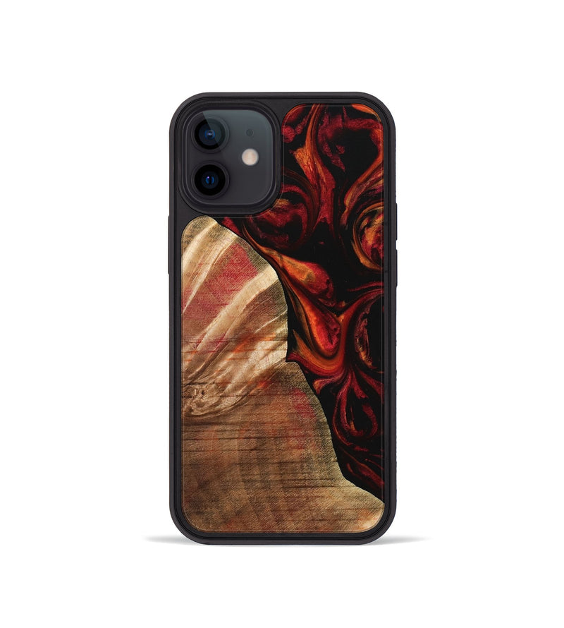 iPhone 12 mini Wood Phone Case - Ilene (Red, 733502)