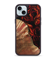 iPhone 15 Plus Wood Phone Case - Ilene (Red, 733502)