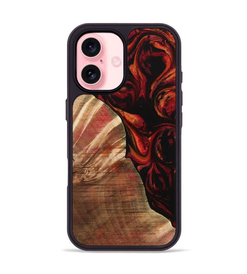 iPhone 16 Wood Phone Case - Ilene (Red, 733502)