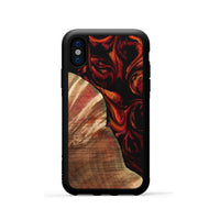 iPhone Xs Wood Phone Case - Ilene (Red, 733502)