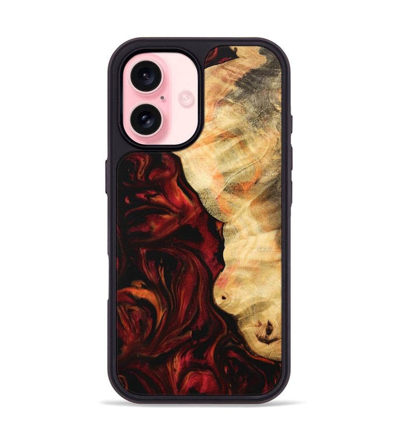 iPhone 16 Wood Phone Case - Abbe (Red, 733504)