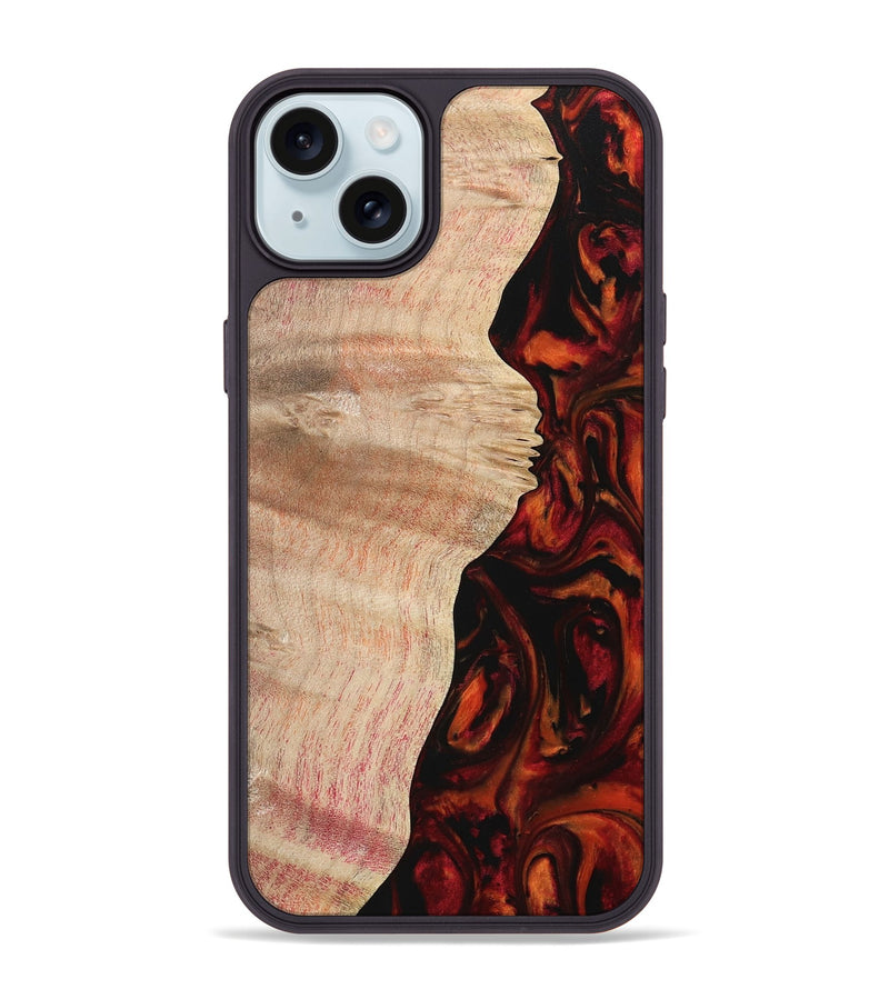 iPhone 15 Plus Wood Phone Case - Lorean (Red, 733505)