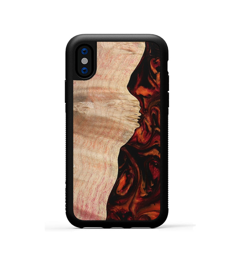 iPhone Xs Wood Phone Case - Lorean (Red, 733505)