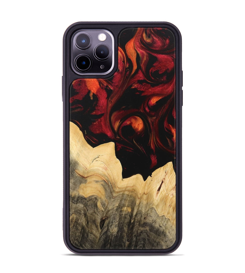 iPhone 11 Pro Max Wood Phone Case - Nata (Red, 733510)