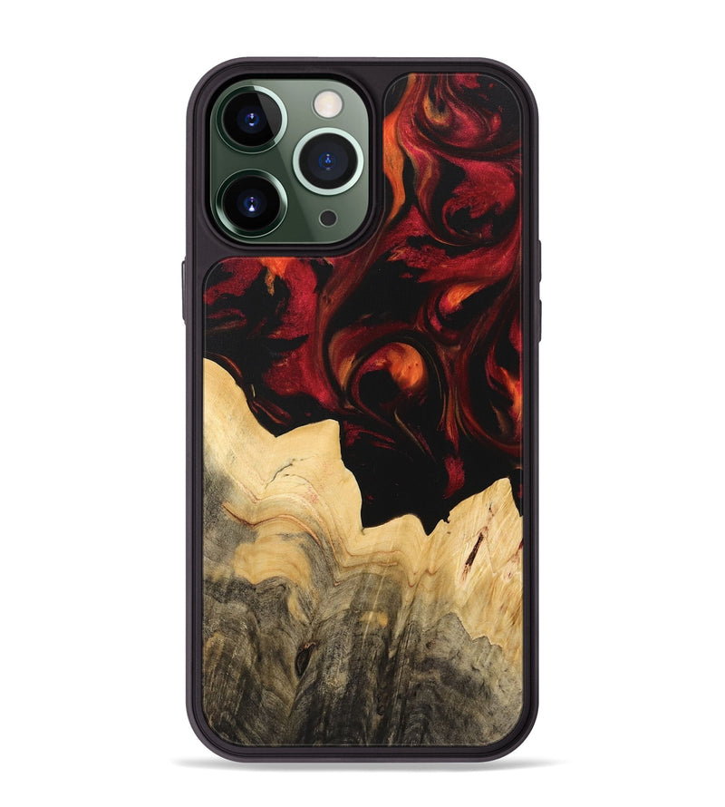 iPhone 13 Pro Max Wood Phone Case - Nata (Red, 733510)