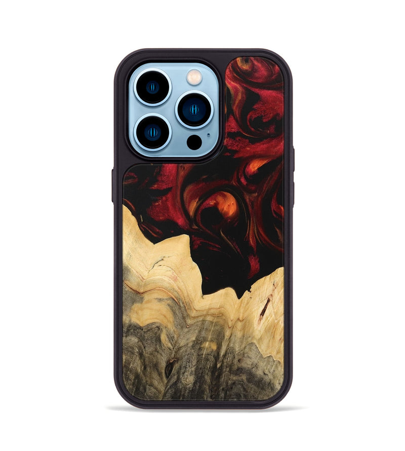 iPhone 14 Pro Wood Phone Case - Nata (Red, 733510)