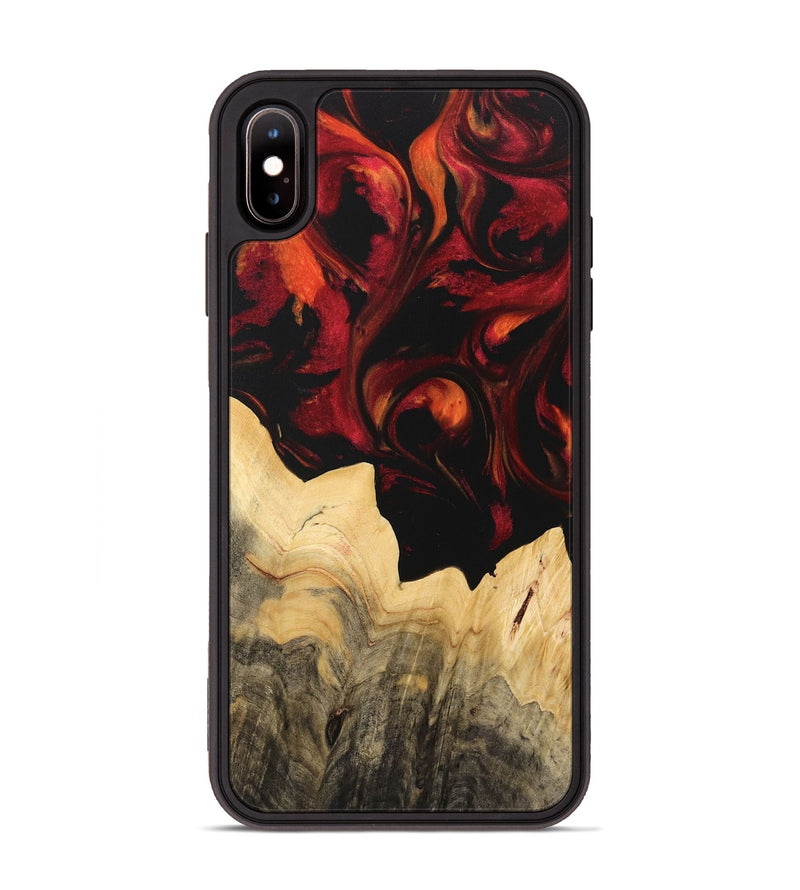 iPhone Xs Max Wood Phone Case - Nata (Red, 733510)