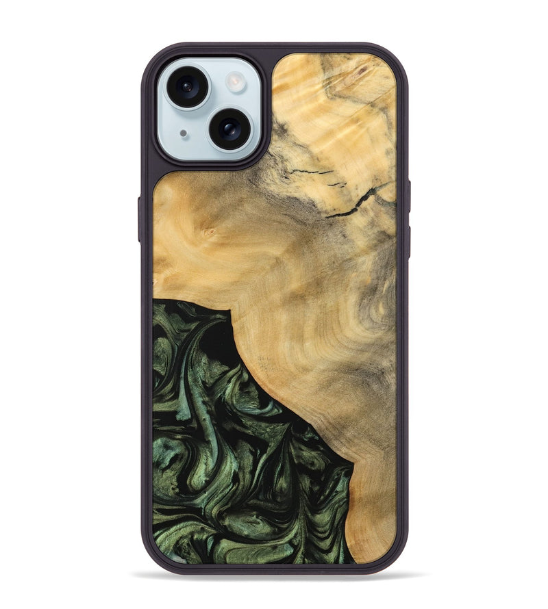 iPhone 15 Plus Wood Phone Case - Iolande (Green, 733531)