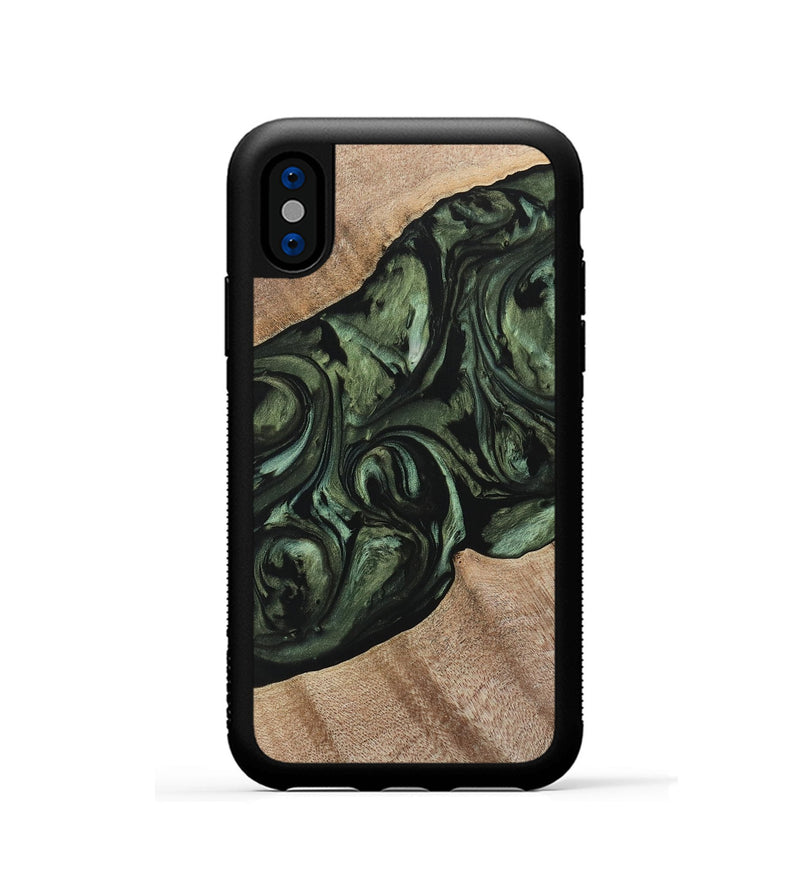 iPhone Xs Wood Phone Case - Beckett (Green, 733542)