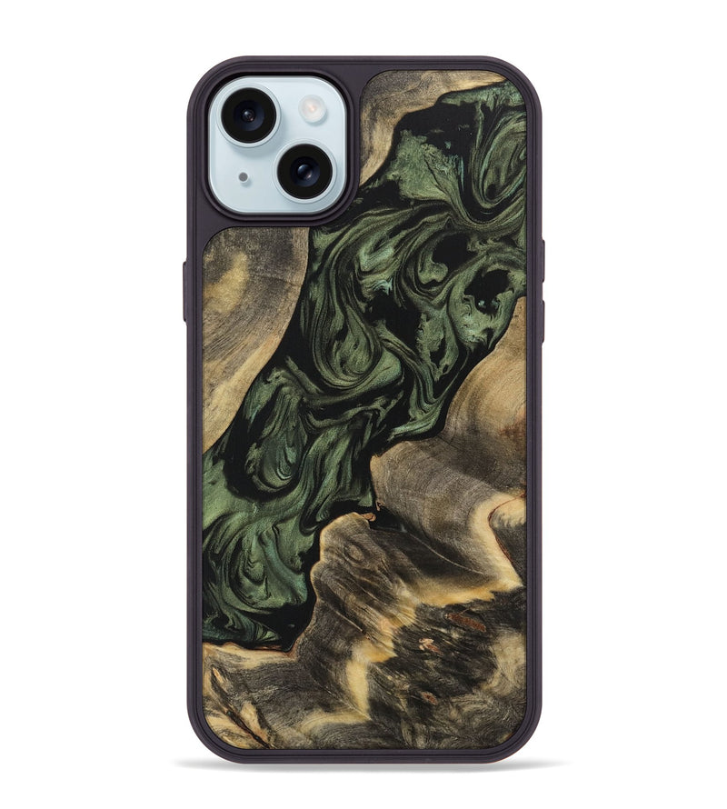 iPhone 15 Plus Wood Phone Case - Adeniyi (Green, 733544)