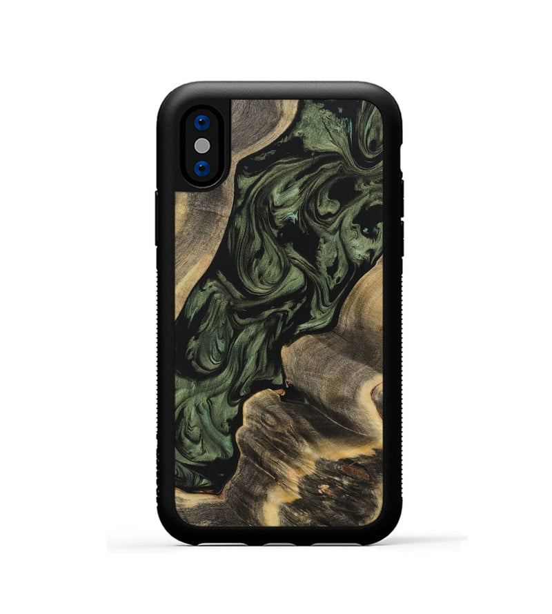 iPhone Xs Wood Phone Case - Adeniyi (Green, 733544)