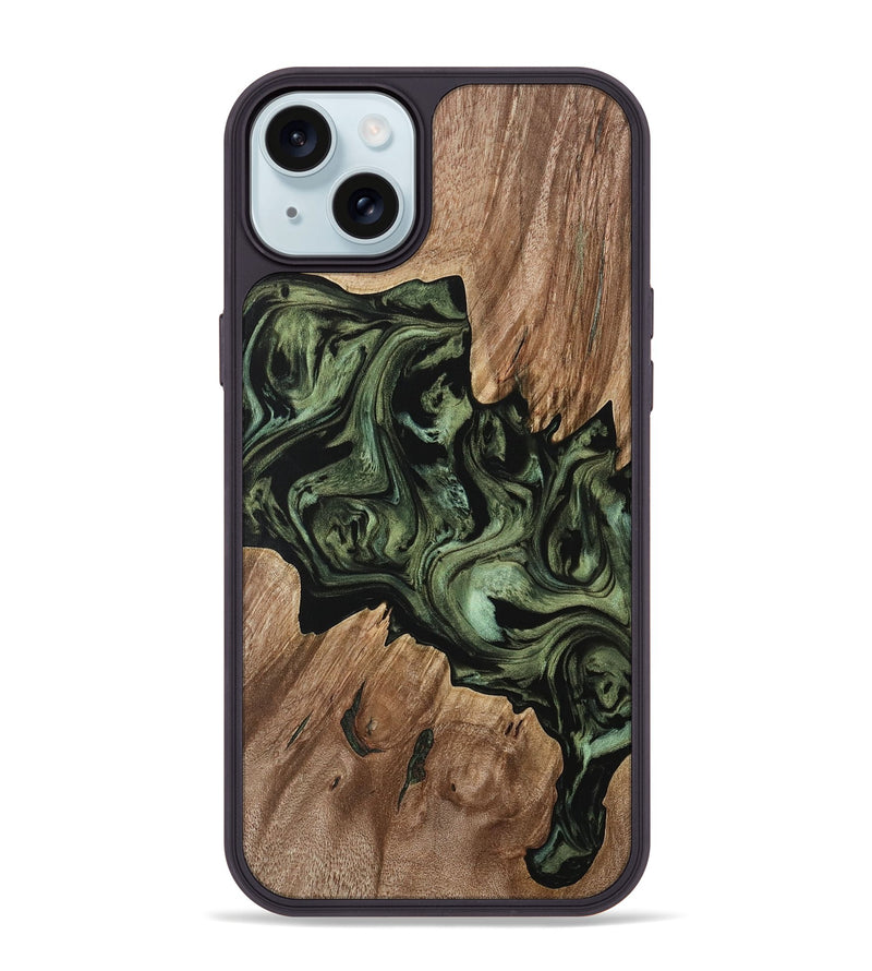 iPhone 15 Plus Wood Phone Case - Basil (Green, 733552)