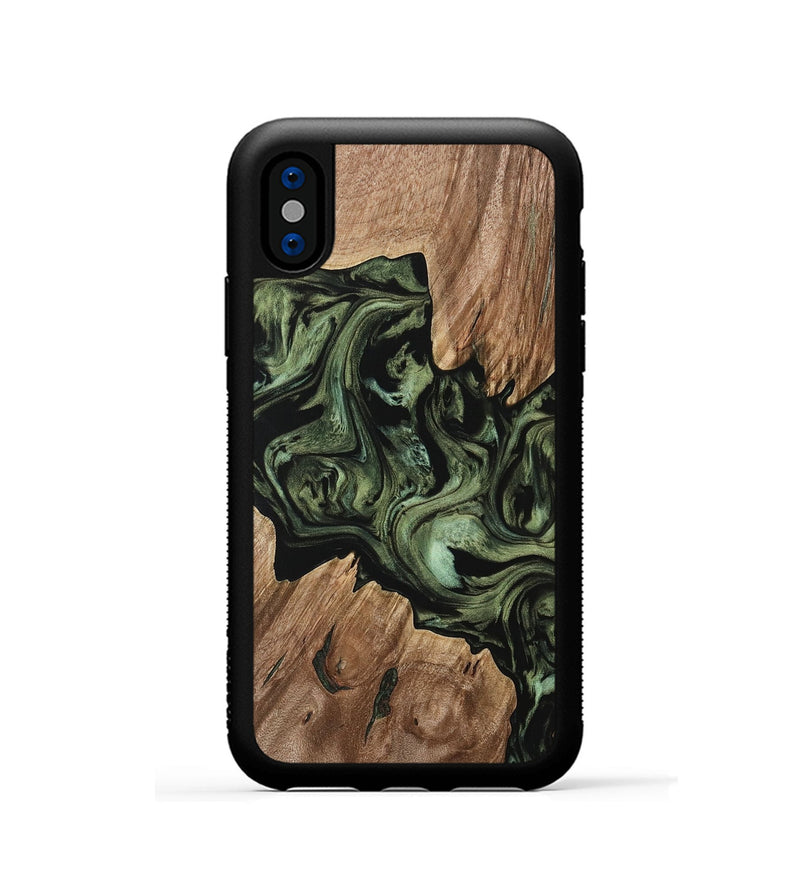 iPhone Xs Wood Phone Case - Basil (Green, 733552)