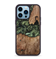 iPhone 14 Pro Max Wood Phone Case - Star (Green, 733559)