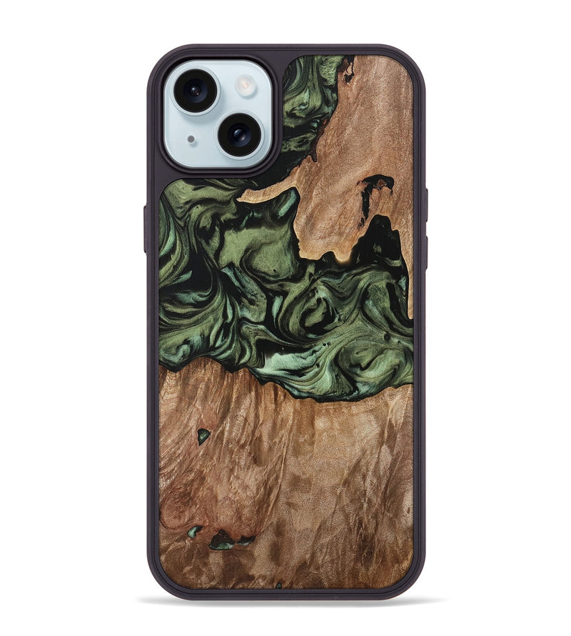 iPhone 15 Plus Wood Phone Case - Star (Green, 733559)