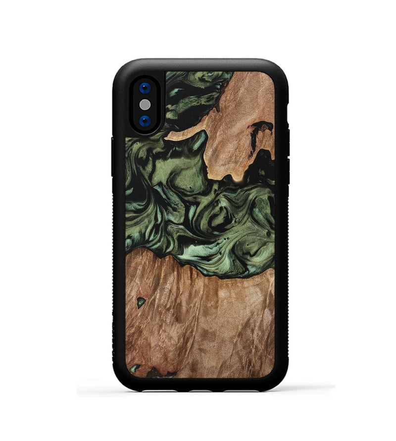 iPhone Xs Wood Phone Case - Star (Green, 733559)