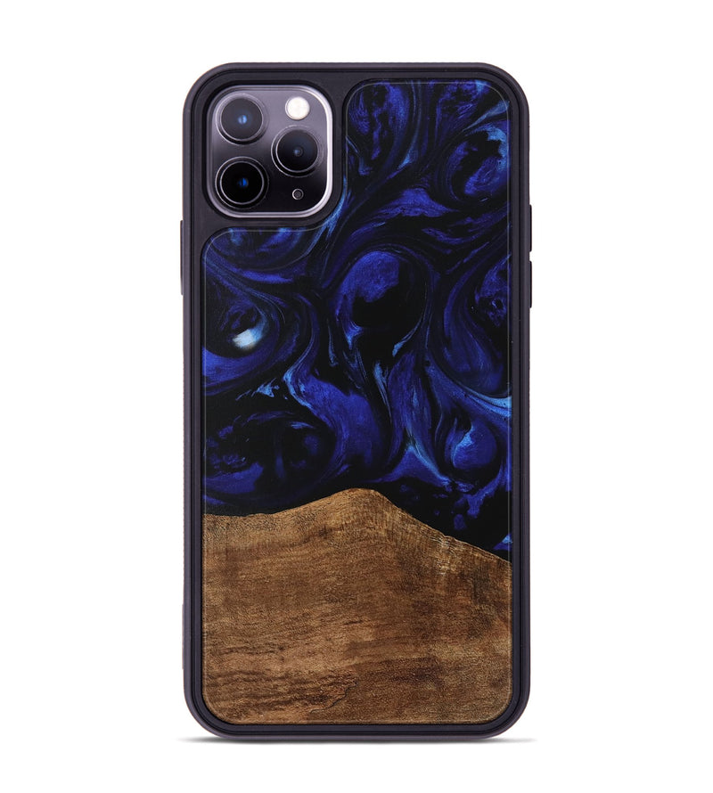 iPhone 11 Pro Max Wood Phone Case - Wong (Blue, 733562)