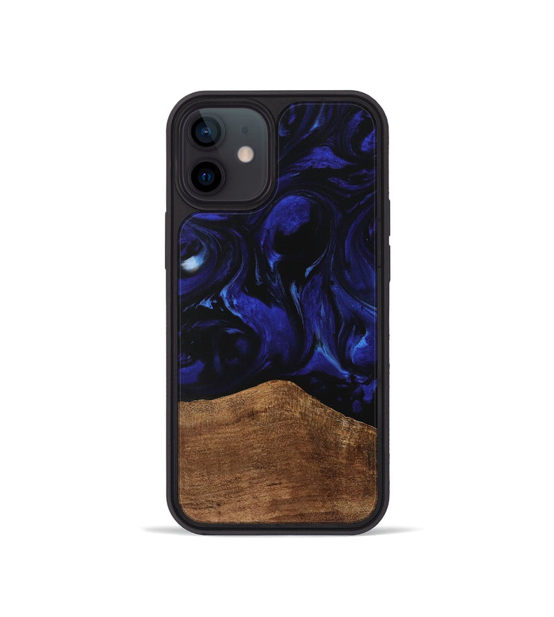 iPhone 12 mini Wood Phone Case - Wong (Blue, 733562)