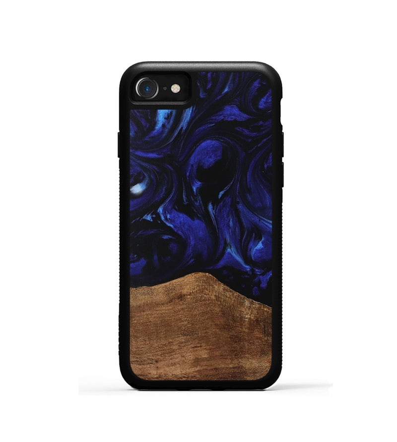 iPhone SE Wood Phone Case - Wong (Blue, 733562)