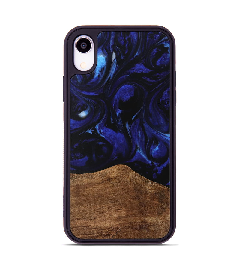 iPhone Xr Wood Phone Case - Wong (Blue, 733562)