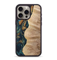 iPhone 15 Pro Max Wood Phone Case - Justin (Teal & Gold, 733563)