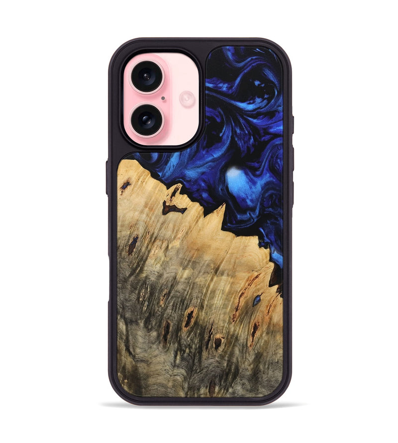 iPhone 16 Wood Phone Case - Melvin (Blue, 733566)