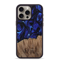 iPhone 15 Pro Max Wood Phone Case - Qafi (Blue, 733568)