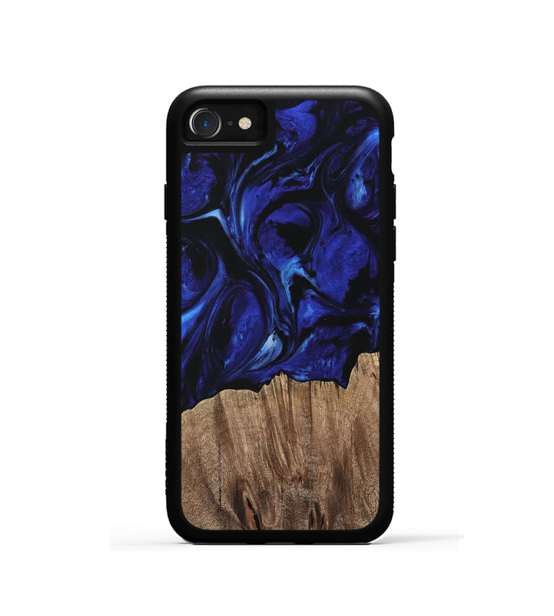 iPhone SE Wood Phone Case - Qafi (Blue, 733568)