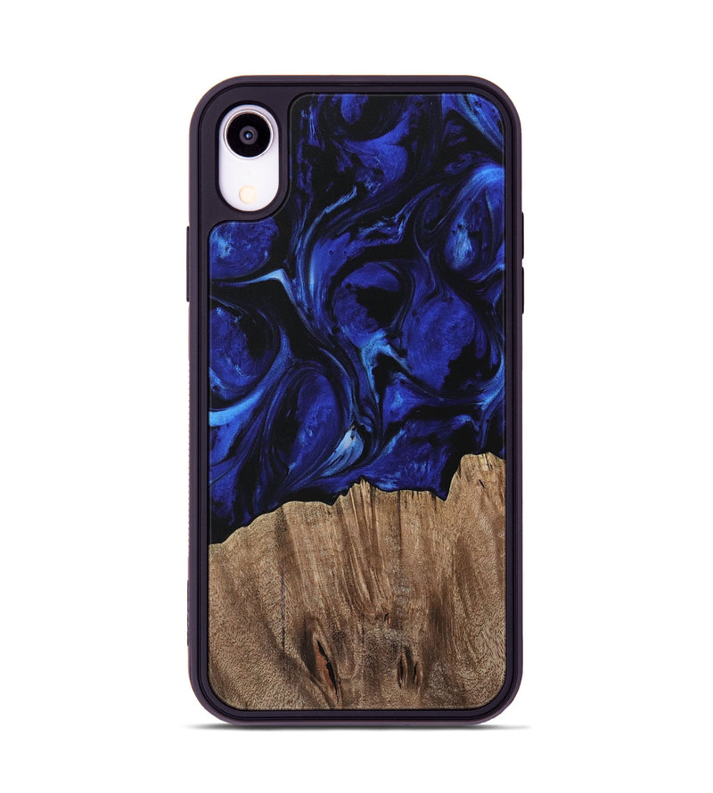 iPhone Xr Wood Phone Case - Qafi (Blue, 733568)