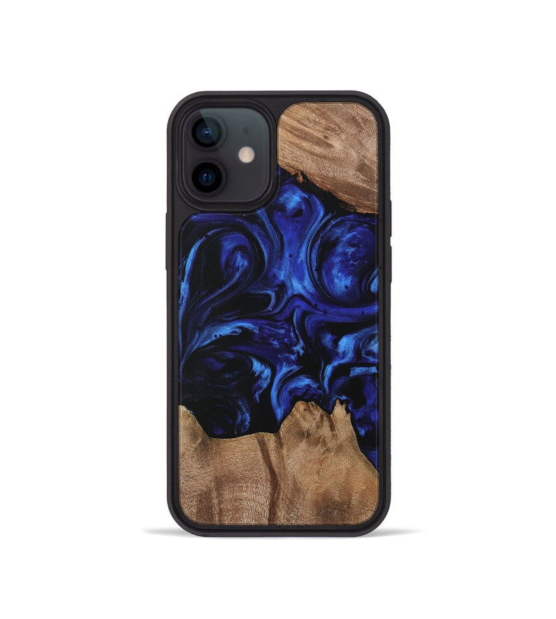 iPhone 12 mini Wood Phone Case - Hurbert (Blue, 733569)