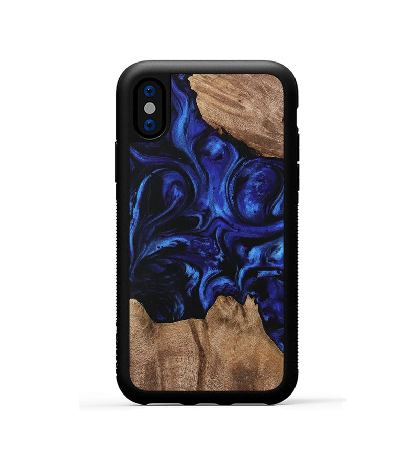 iPhone Xs Wood Phone Case - Hurbert (Blue, 733569)