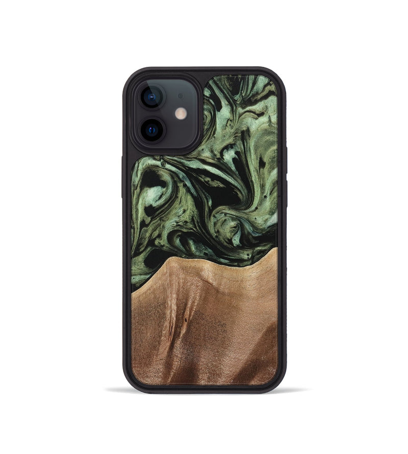 iPhone 12 mini Wood Phone Case - Reeti (Green, 733571)