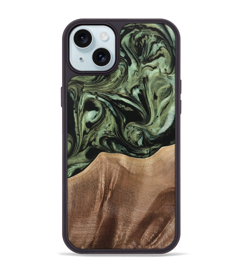 iPhone 15 Plus Wood Phone Case - Reeti (Green, 733571)